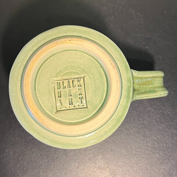 Common Grounds Coffee Shop Handcrafted Black Oak Art Pottery Mug ~ Waco, Texas - Picture 11 of 13
